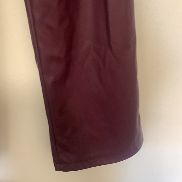 Garage High Rise Faux Leather Wide-Leg Pants Eggplant Purple XS - Picture 4 of 9